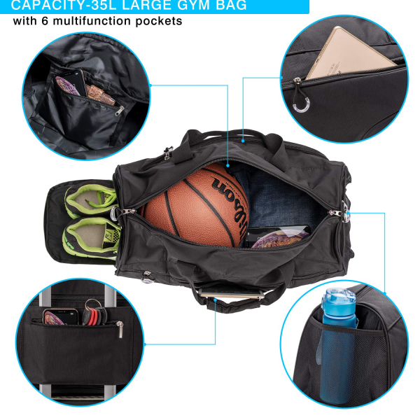 Sports Gym Bag with Shoes Compartment