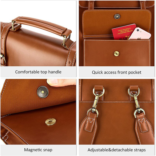 Laptop Backpack for Women PU Leather Bag