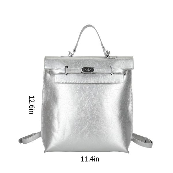 Pu Leather Casual Backpack For Women