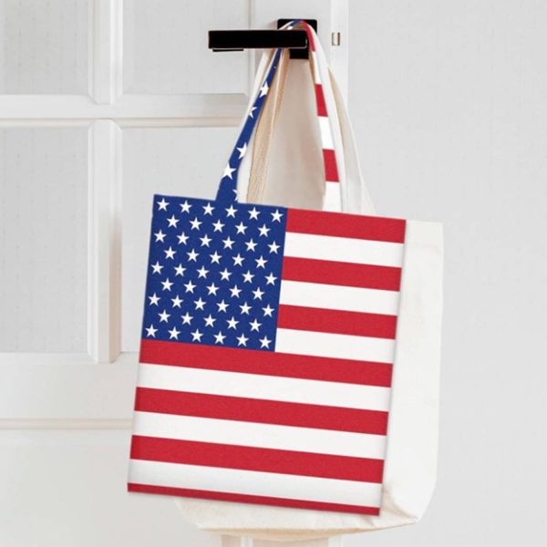 Independence Day Patriotic Canvas Grocery Shopping Tote Bags