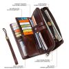 PU Leather Small vintage 3 times blocking Wristlet wallet