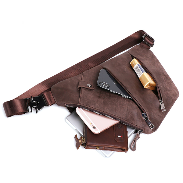 Men’s Outdoor Sports Genuine Leather Crossbody Bag