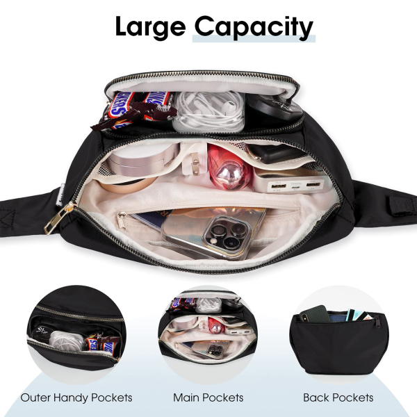 Large Waist Bag Pack with Extra Extension Belt