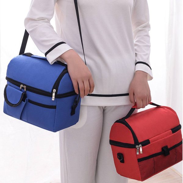 Double insulated crossbody lunch bag cooler