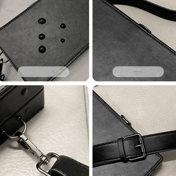 PU Leather Box Crossbody Bag