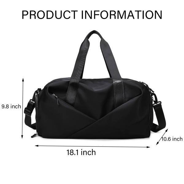 Gym Duffel Travel Bag with Wet Pocket Shoes for Women