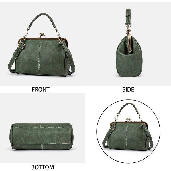 PU Leather Matte British Vintage Messenger Tote Bag
