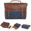 Canvas with leather Messenger bag