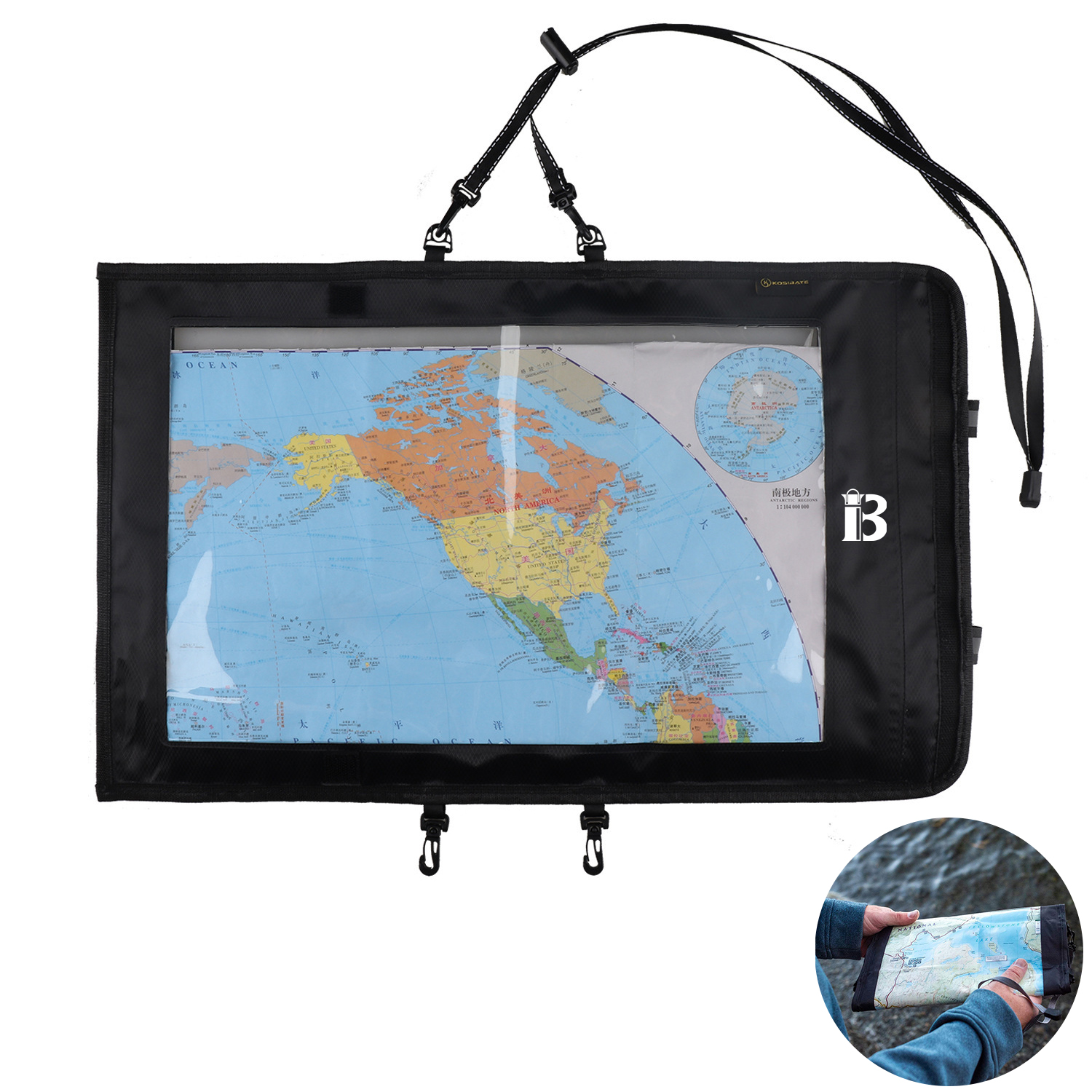 PVC Waterproof Military Hiking Map Pouch with Lanyard