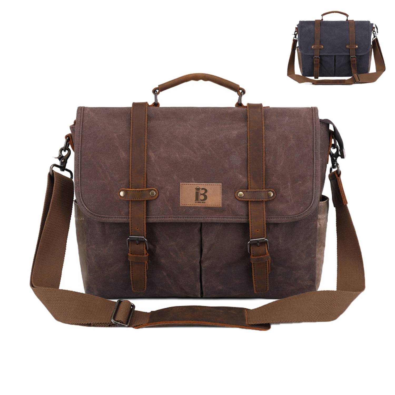 PU Leather Travel Messenger Crossbody Bag