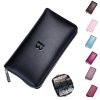 RFID Zip Genuine Leather Wallet