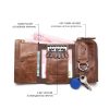Genuine Leather Key Holder Wallet Men Coffee Black