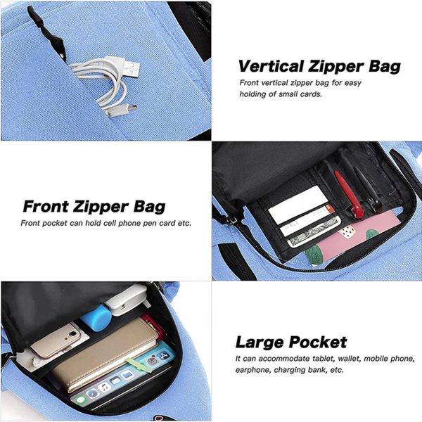 Sling Canvas Crossbody Hiking Bag with Anti-theft Pocket