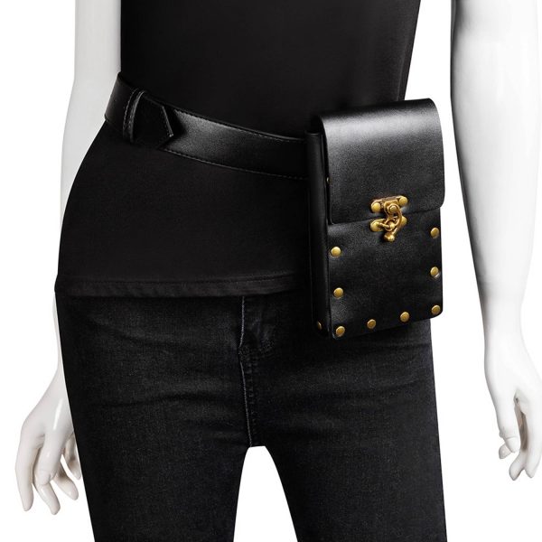 PU retro women's outdoor diagonal sports mini waist bag