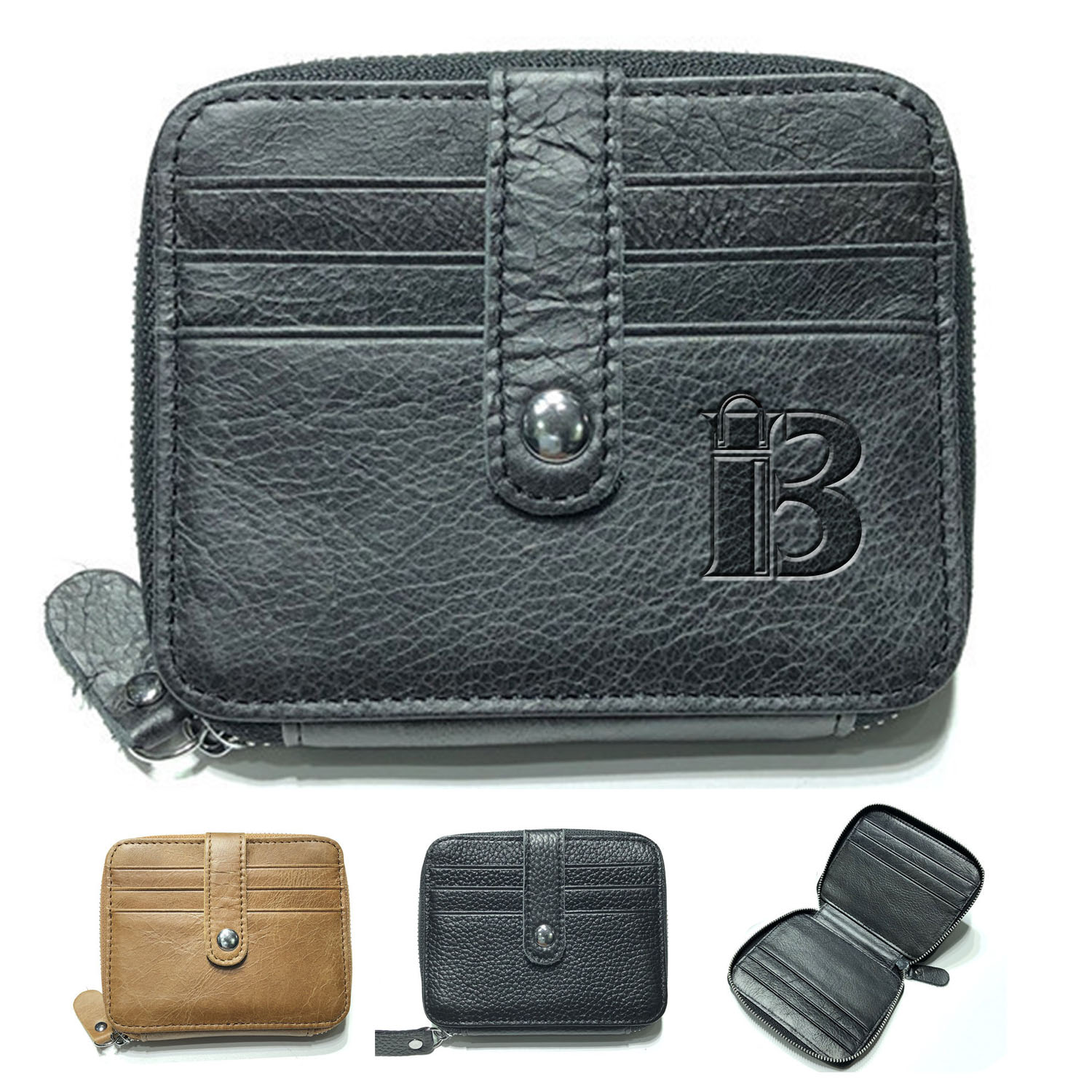 Top Layer Leather Card Bag Multifunction Coin Purse Wallet
