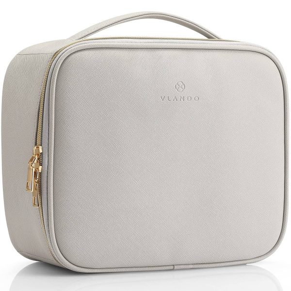Pu Leather Storage Adjustable Dividers Brushes Cosmetic bag