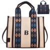 Canvas Crossbody Bag Fashion Color Clash Tote for Women