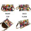 Genuine Leather Lingered panels shoulder cross-body bag