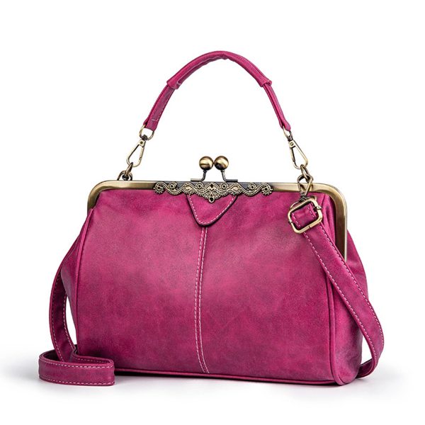 PU Leather Matte British Vintage Messenger Tote Bag