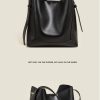 Genuine Leather Tote Bucket Bag