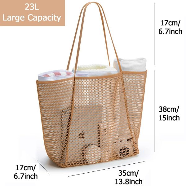Polyester Casual Beach Mesh Tote Bag