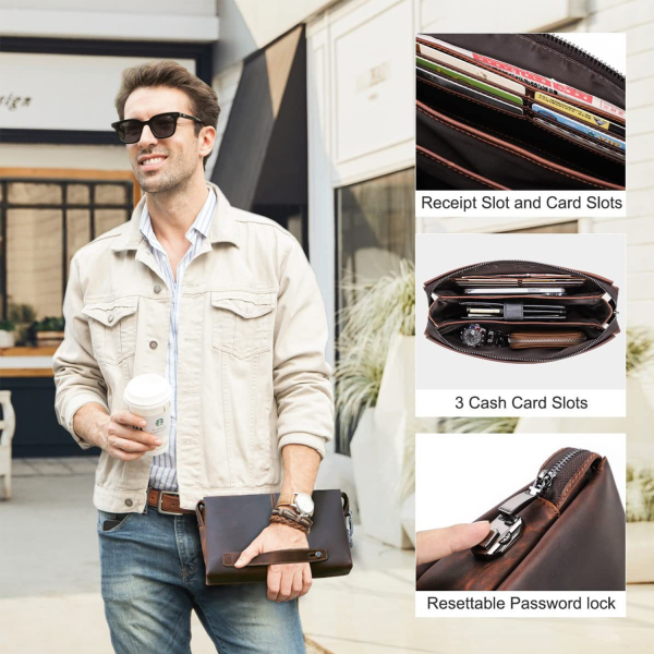 Genuine Leather Clutch Purse Bag For Man