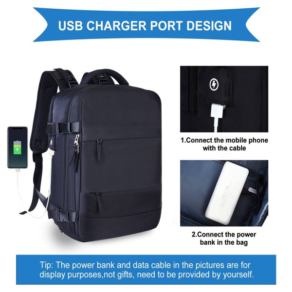 Nylon Travel Laptop Backpack with USB Charging Port