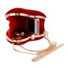 Red velvet heart-shaped chain crossbody shoulder bag handbag