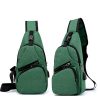 Nylon Waterproof Crossbody Bag With USB Charging Port