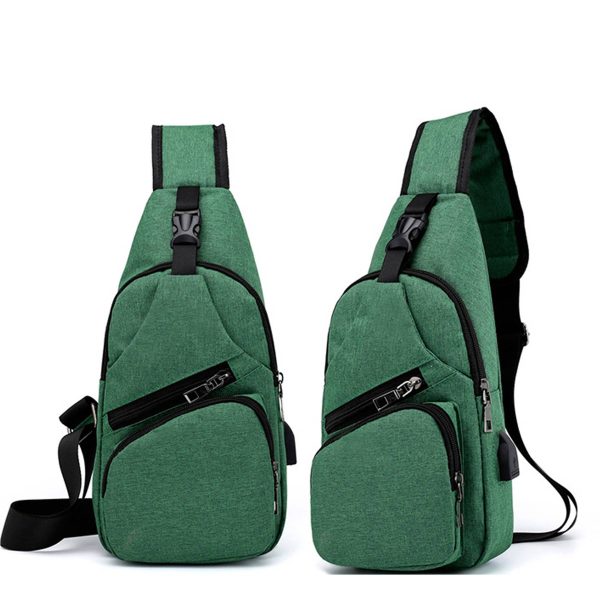 Nylon Waterproof Crossbody Bag With USB Charging Port