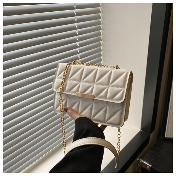 Stylish Geometric Embroidery Faux Leather Shoulder Bag