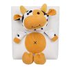 Canvas Cartoon cow large capacity tote bag