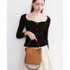 Genuine Leather Cross-body shoulder bucket bag for women