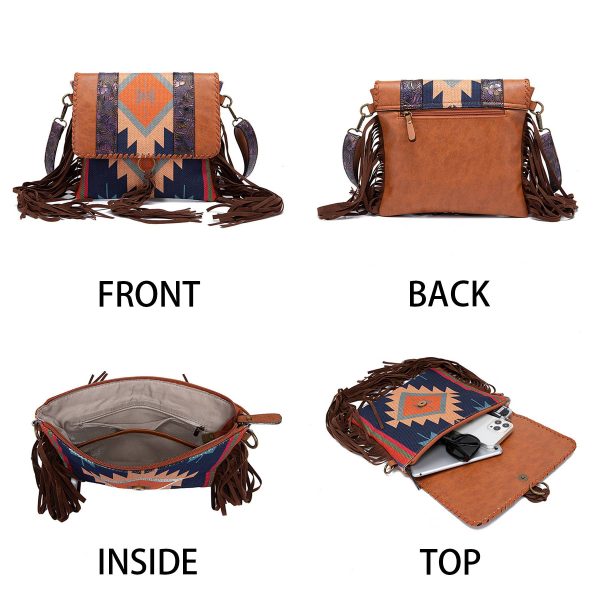Cotton Colorful hand-woven and linen cross-body bag