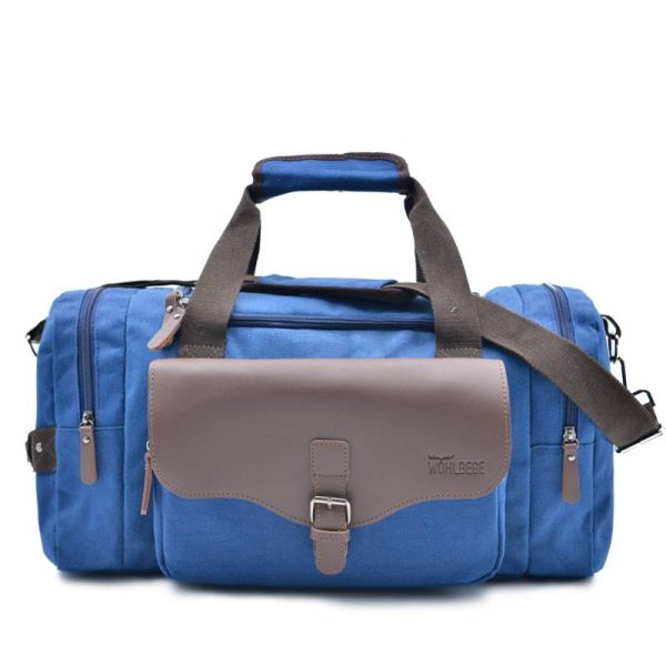 Canvas Large Capacity Leather Travel Duffel Bag