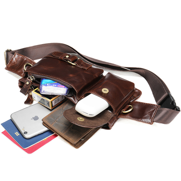 Custom Top-Layer Cowhide Leather Fanny Pack
