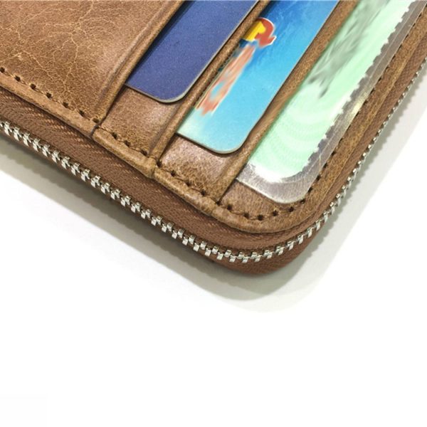 Top Layer Leather Card Bag Multifunction Coin Purse Wallet