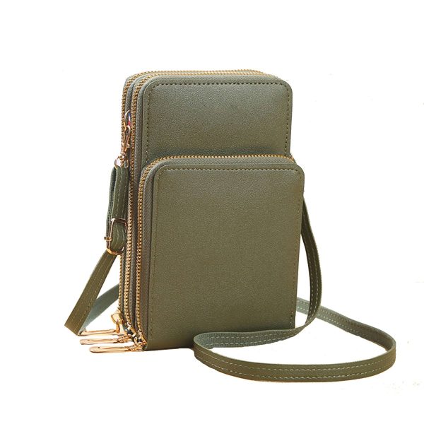 PU leather touch screen crossbody cell phone bag