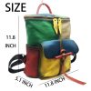 Genuine Leather Vintage contrast backpack