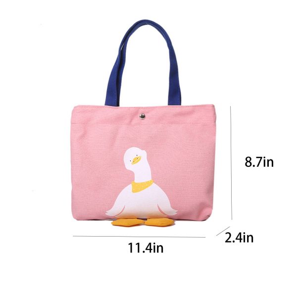Simple Canvas Cute Duck Tote Bag