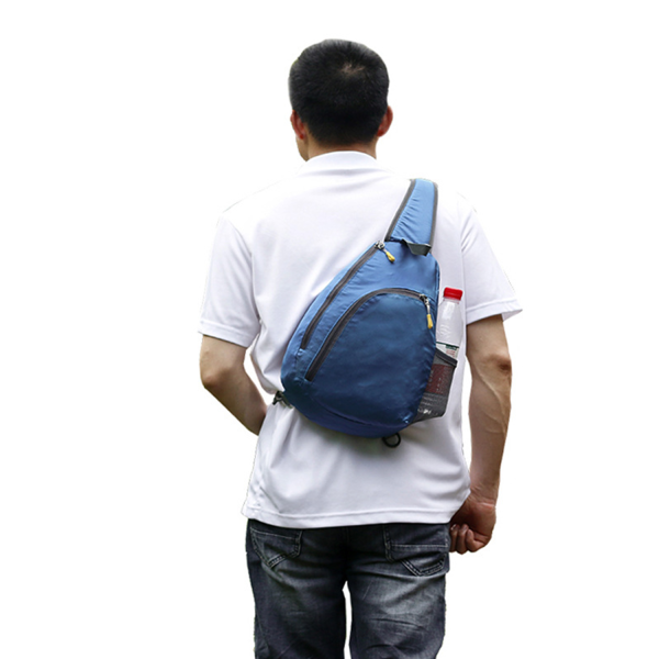 Nylon Crossbody Shoulder Chest Bag With Earphone Port