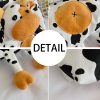 Canvas Cartoon cow large capacity tote bag