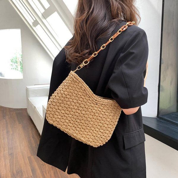 Summer Beach Woven Shoulder Bag for Women