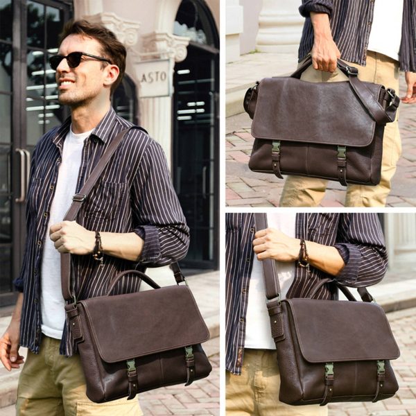 Genuine Leather Waterproof Business 14.2inch Cross-body bag