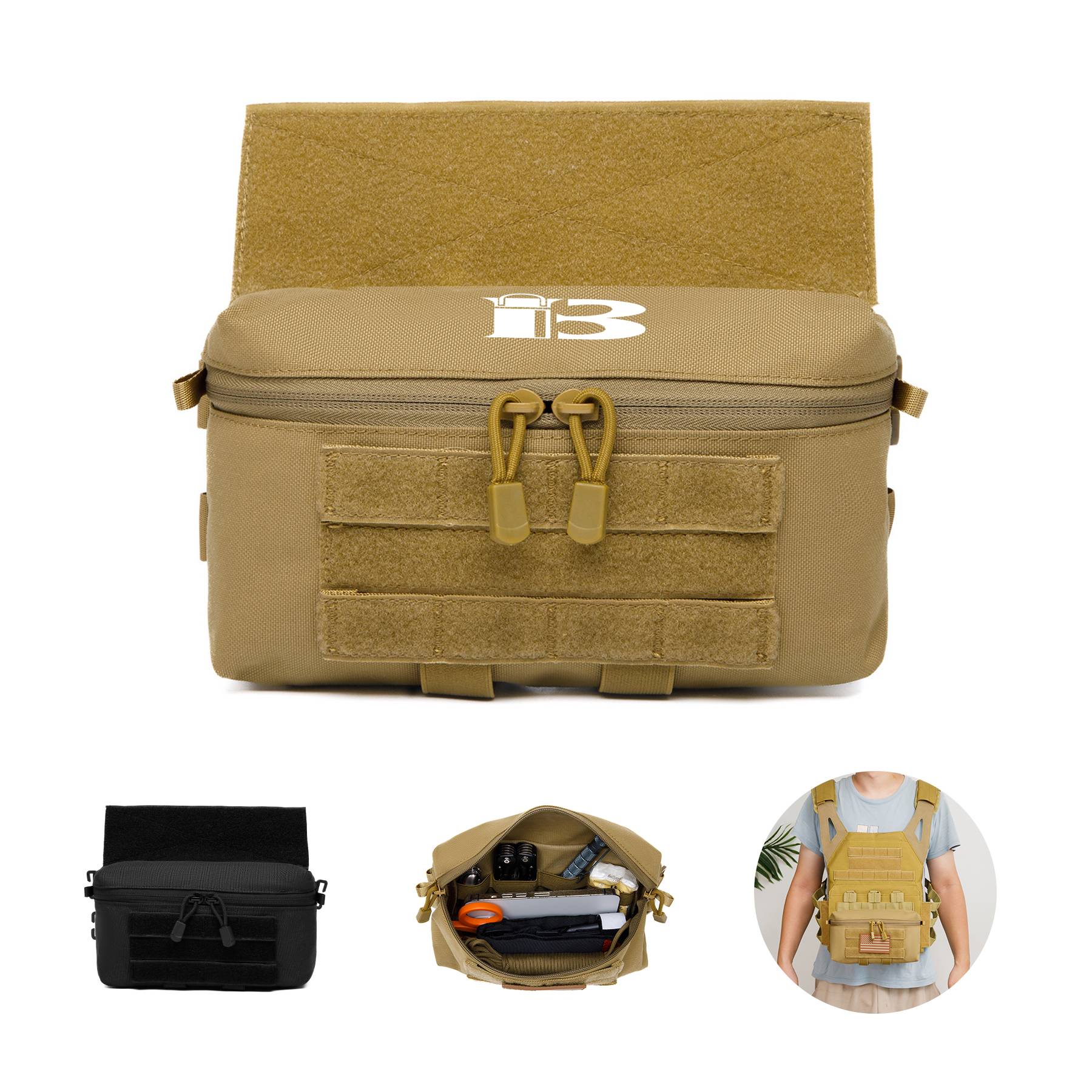 Nylon Tactical Vest-specific mounting storage bag