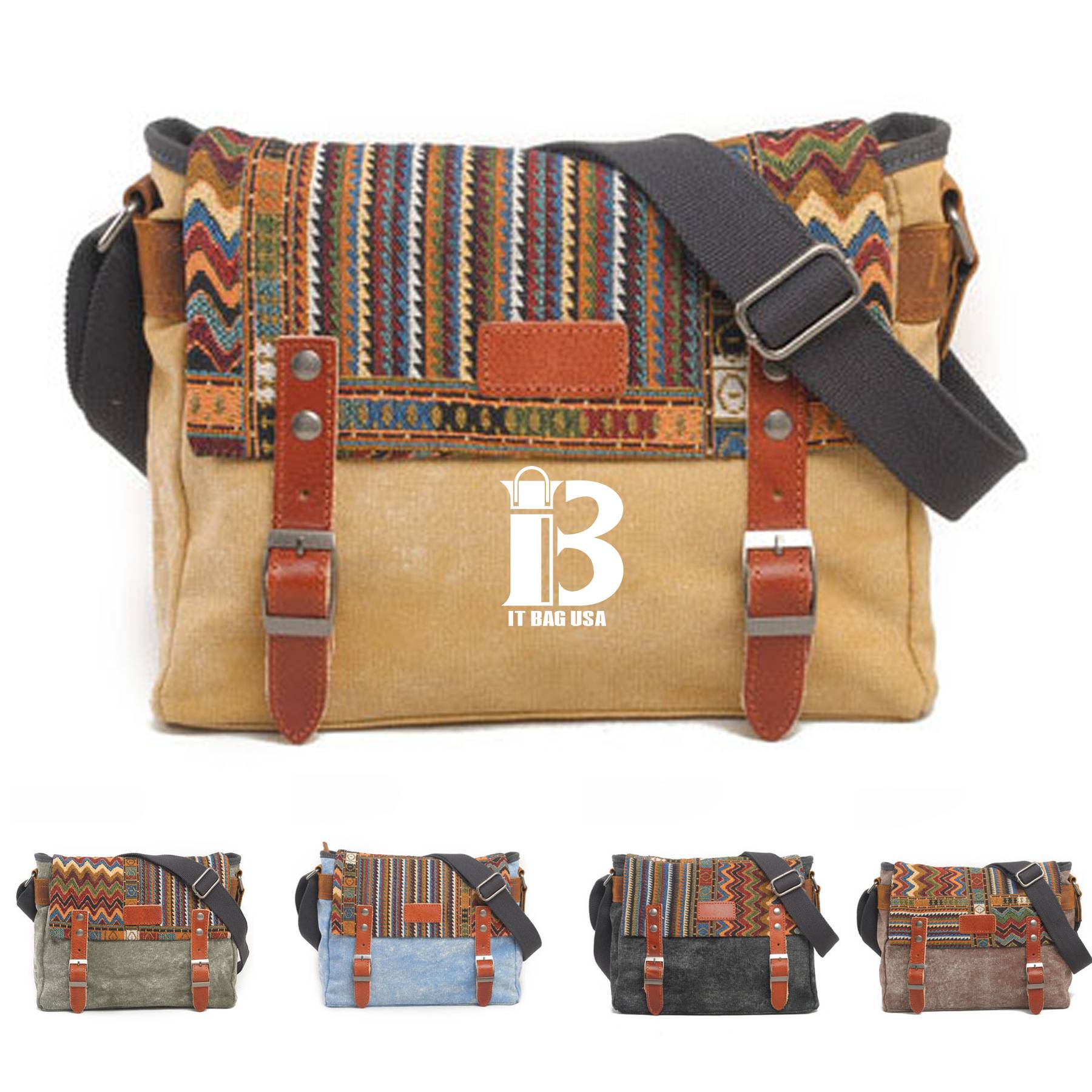 Canvas Messenger Bag for Women