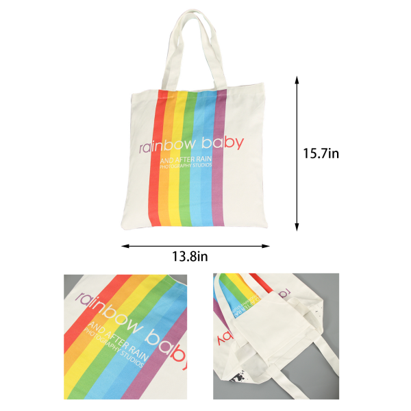 Rainbow Canvas Tote Bag