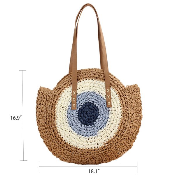Jute Straw Summer Beach Tote Bags for Vacation Travel