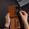 Men'S Genuine Leather Wallet Card Slots