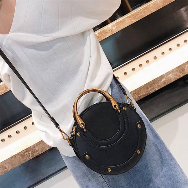 Pu Vintage round Frosted Cross-body bag